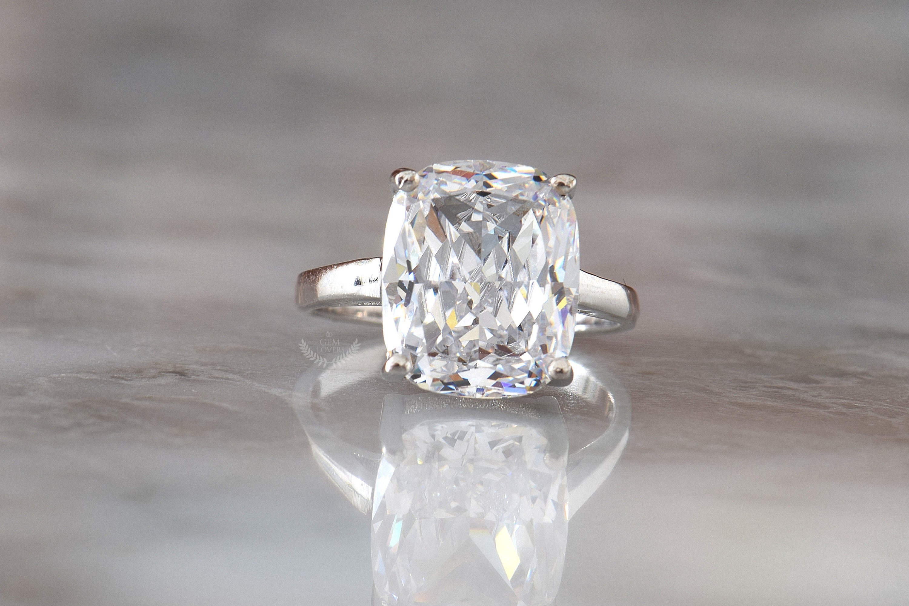 Cushion Cut Diamond Engagement Rings for Women 6 Carats | Etsy