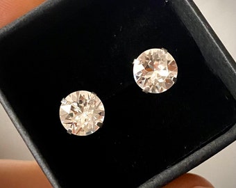 Pendientes de champán, pendientes de novia, pendientes de plata de ley, pendientes de boda de champán, pendientes de cristal Swarovski de seda ligera, dama de honor