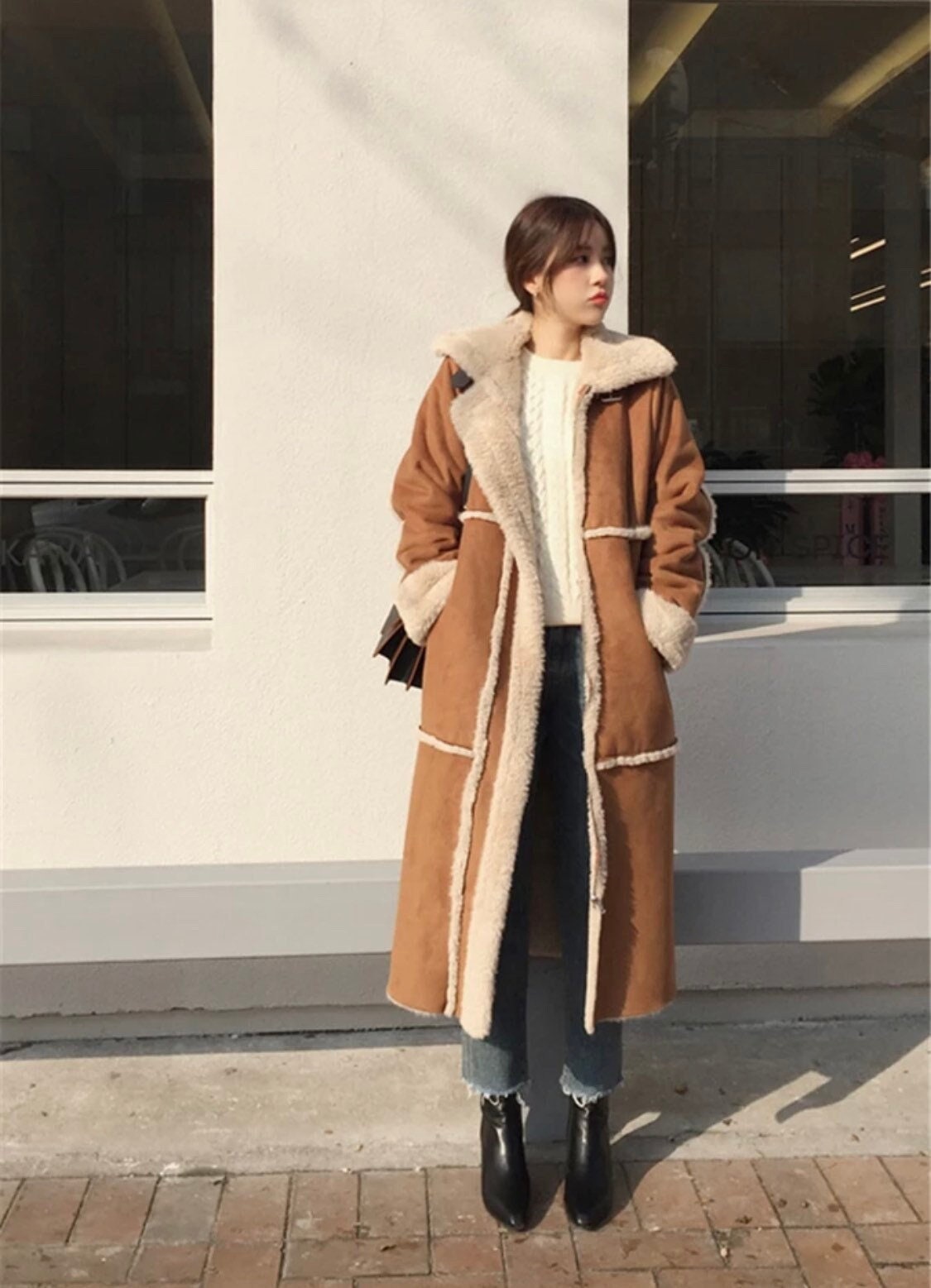 Faux Sheepskin Coat - Etsy