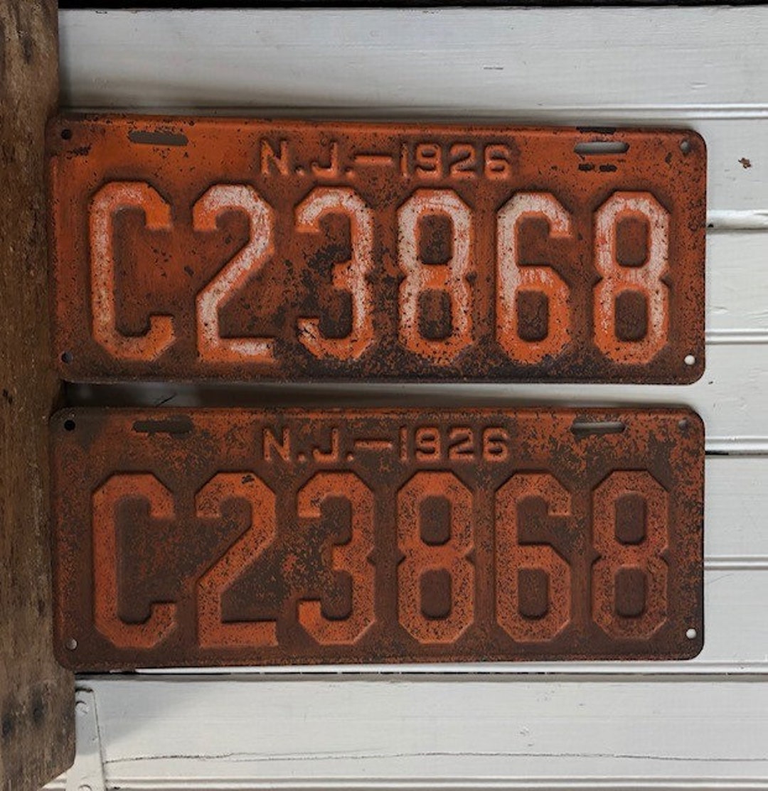 1926 Authentic New Jersey Automobile License Plates 2 Etsy