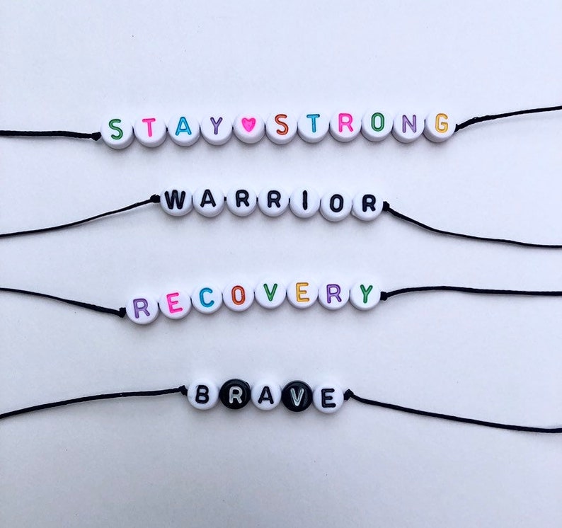 Mental Health Recovery Phrase Beaded Bracelet Etsy UK