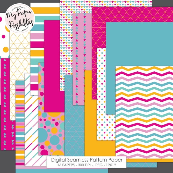 Digital Scrapbooking Paper Digital Paper Summer Scrapbook Etsy