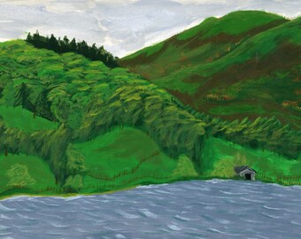 Signed Print of the Original acrylic Painting on paper, Lake District, England by Marjorie Taylor