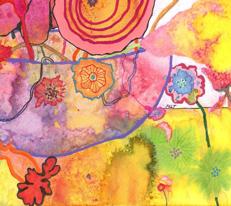 Signed Print of the Original Mixed Media Drawing on Paper, Gypsy Heart