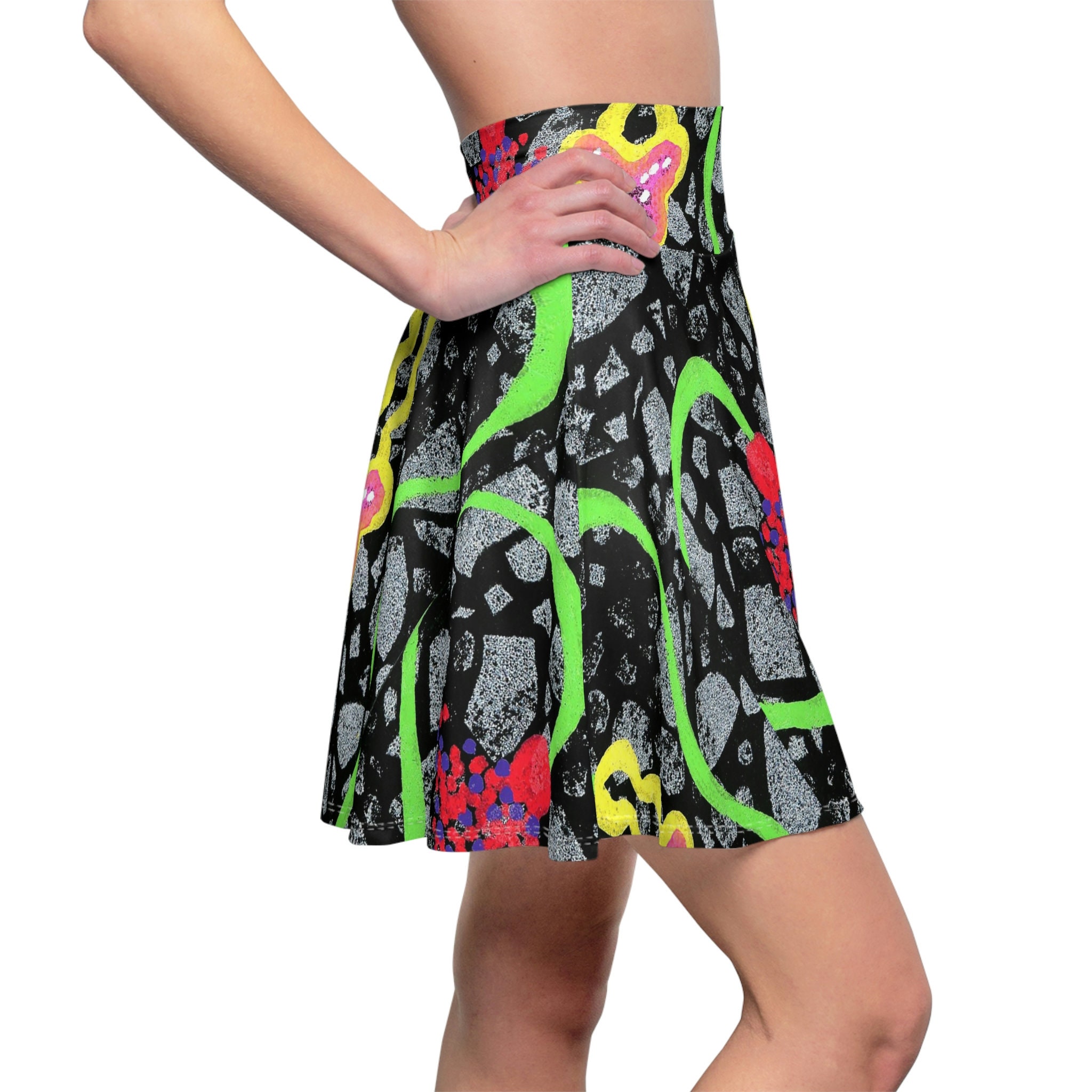 Flowers on the Rocks Women's Skater Skirt
