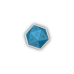 D20 Blue vinyl waterproof laminated sticker
