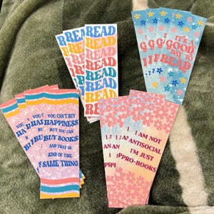 Bookish Sayings Bookmarks | Cardstock Laminated Bookmarks | Cute Bookmark | Bookish Gift