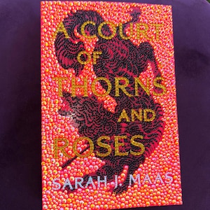 Custom bedazzled A Court of Thorns and Roses book by Sarah J. Maas | collector book | ACOTAR collector’s book
