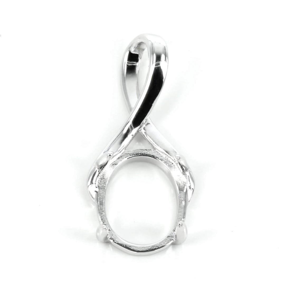 Long Loop Pendant With Incorporated Bail in Sterling Silver for 9x11mm ...