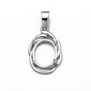 Colgante con montura ovalada y enganche en plata de ley 8 x 10 mm MTP687