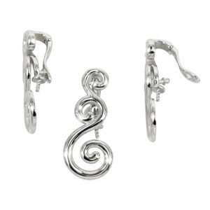 Locken Öse mit Kelch & Zapfen Perlen-Befestigung in Sterling Silber 14 x 31 mm LJ261