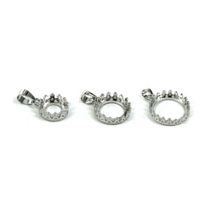 Dolly Pendant with Round Bezel Mounting and Bail in Sterling Silver | MTP736-MTP738