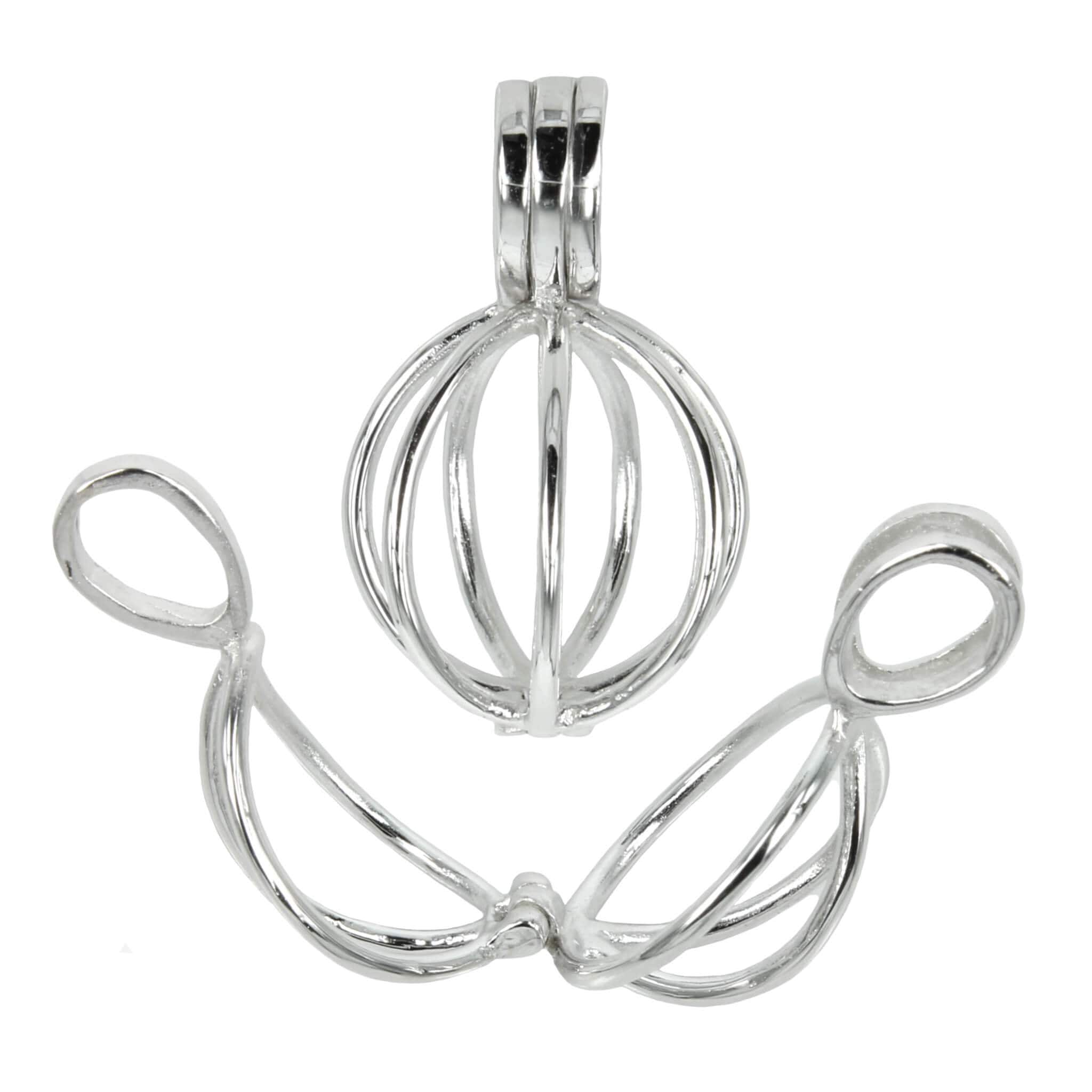 Pendant With Round Cage Mounting in Sterling Silver MTP248 MTP249