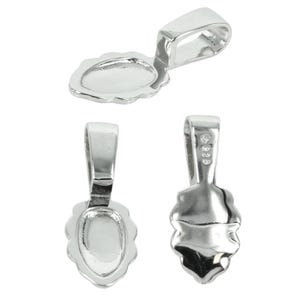 à coller en forme de feuille festonnée en argent sterling - Différentes tailles | LJ618 LJ619 LJ829