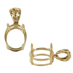 Oval Basket Pendant Setting in 14K Gold - Various sizes | MTP1002K14 MTP1004K14-MTP1010K14 Mtp1285k14