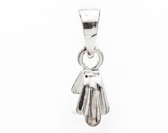 Flared Pinch Bail with Ring in Sterling Silver 3.9mm | LJ253