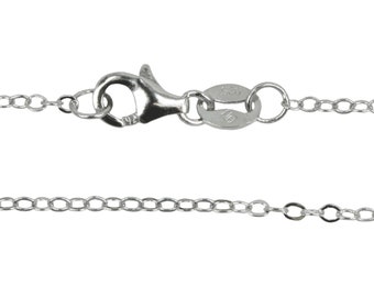 Finished Flat Cable Chain w/Lobster Clasp in Sterling Silver - 16&quot;, 18&quot;, & 20&quot; Lengths Available | SF1294
