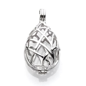 Swirl Pendant with Oval Cage Mounting in Sterling Silver | MTP211