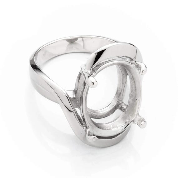 AD Beads 925 Sterling Silver Crescent Ring – Rhodium Finish, Sizes 6-9, Comfort Fit