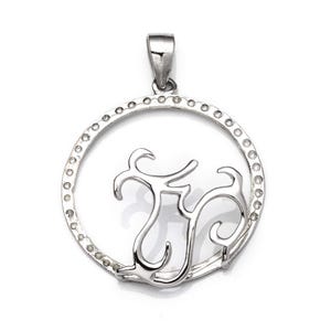 Pendant with Round Bezel Mounting and Bail in Sterling Silver 25mm | MTP581