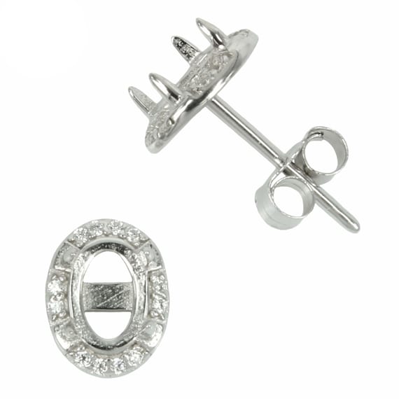 925 Sterling Silver 4x6mm Oval CZ Stud Earrings 925 Sterling Silver 4x6mm Oval CZ Stud Earrings