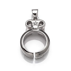 Round Pendant with Round Bezel Mounting and Bail in Sterling Silver 10mm | MTP274