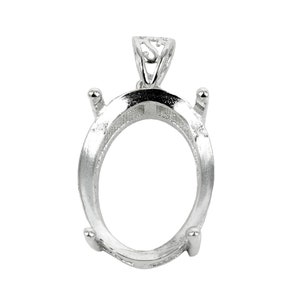 Colgante con engaste de cesta ovalado, aro soldado y enganche elegante en plata de ley MTP1002-MTP1010