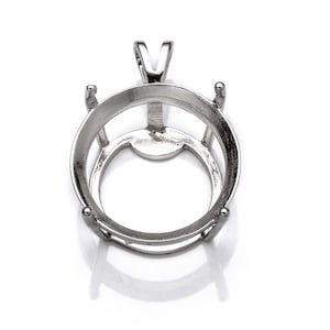 Basket Pendant with Deep Round Prong Mounting in Sterling Silver | MTP789-792