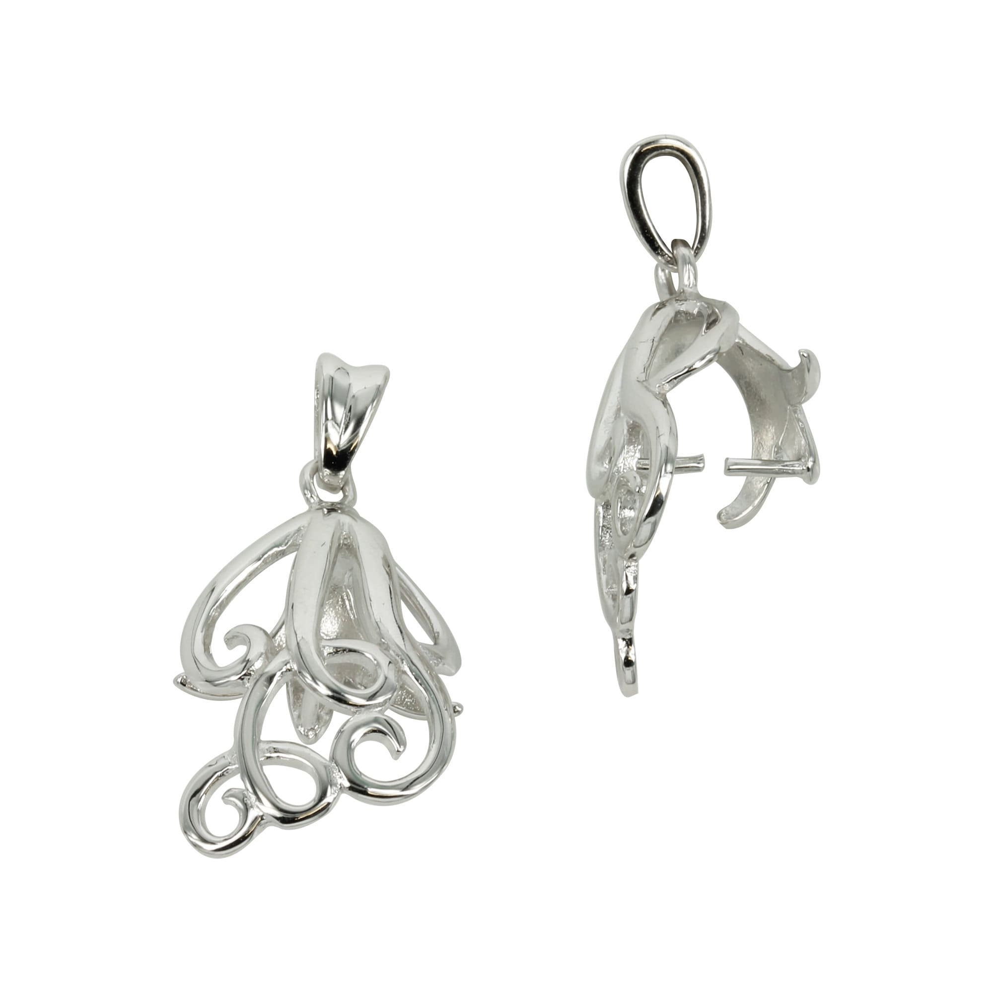 Sterling Silver (925) Pear Pinch Bails