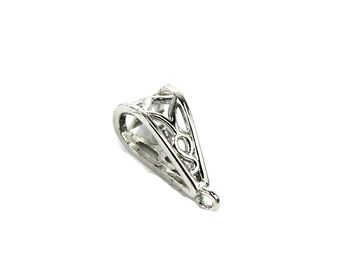 Patterned Attached Bail in Sterling Silver 13.1mm x 5.8mm | LJ614