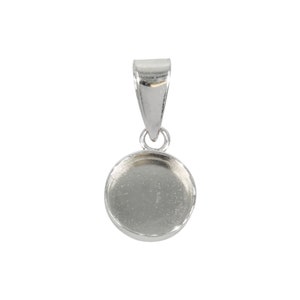 Bezel Pendant with Round Bezel Cup and Bail in Sterling Silver - Various sizes | MTP1275-MTP1279