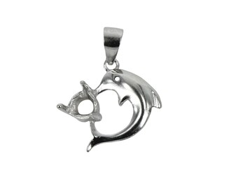Leaping Dolphin Pendant With Loop and Bail in Sterling