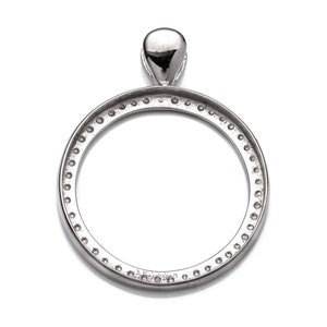 Round Pendant with Round Bezel Mounting and Bail in Sterling Silver 23mm | MTP277