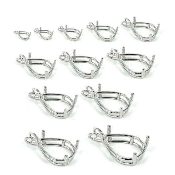 thumbnail image 2 of Oval Wire Basket Style Dangle Mounting – Pre-notched Prong Setting – Jamming Gems USA 2 of 5