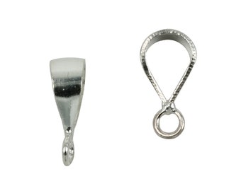 4x STERLING SILVER BRIGHT PINCH IN BAIL PENDANT CLASP (#479E - Foto 9