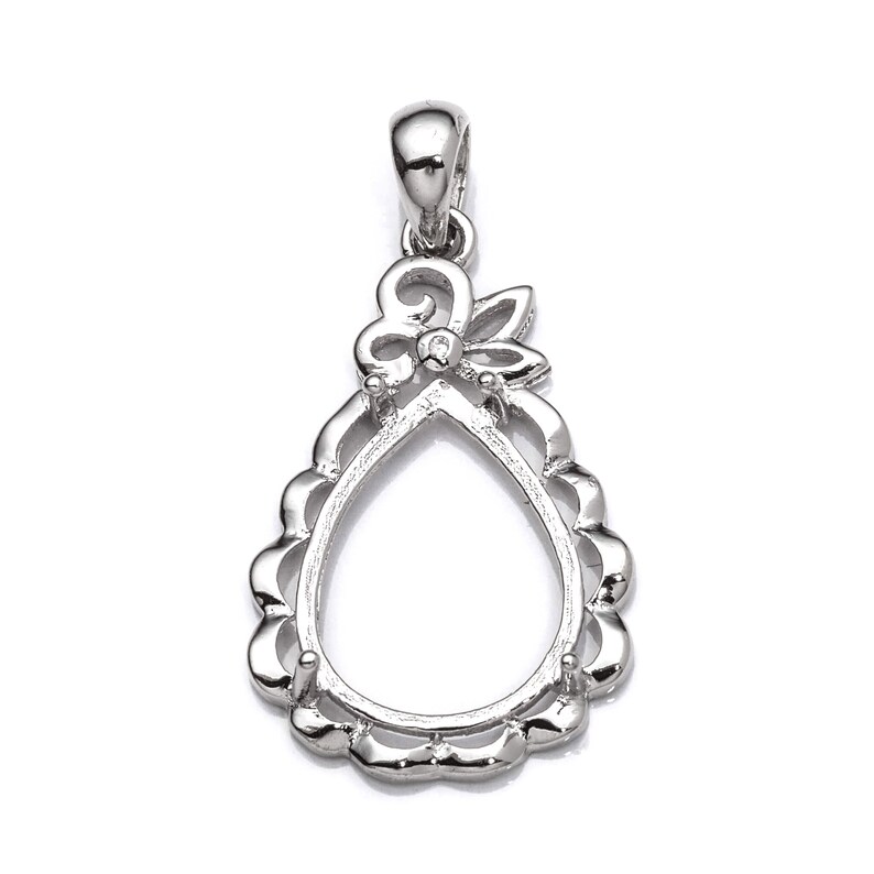 Pear Pendant with Free shipping on posting reviews Cubic Zirconia Inlays and Mounting discount Shape