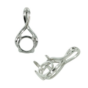 Crossover curves pendant in sterling silver with incorporated bail for 8mm Stones | MTP866