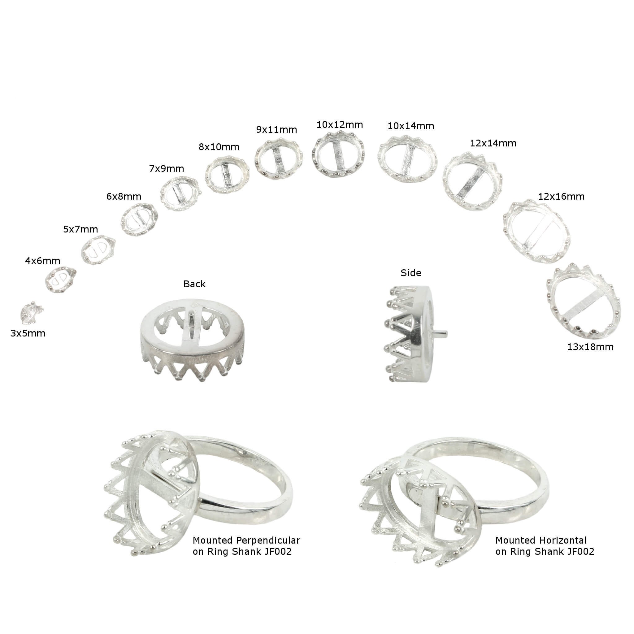 Jeweller Ring Peg Setting Gallery Style Oval Bezel JF001PS Etsy