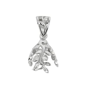 Hanger met wijnrankenmotief en ronde rand met gelijmde dop, inclusief beugel in sterlingzilver | MTP888