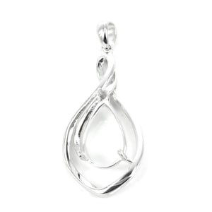 Pendente a forma di pera con cornice a spirale e montatura a griffe a pera, inclusa cauzione in argento sterling 8 x 12 mm MTP913