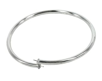 Solid Twist Cuff Bracelet with Pearl Mountings in Sterling Silver 8-10mm | CF008