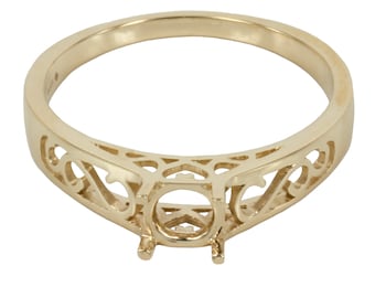 Anillo de oro de 14 quilates con galería elegante para piedras redondas de 5 mm / MTR199K14