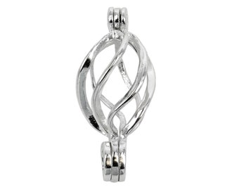 Spiral Cage Pendant with Incorporated Bail in Sterling Silver 8mm | MTP025