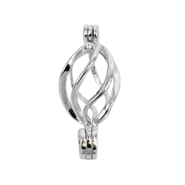 Pendentif cage en spirale avec bélière intégrée en argent sterling 8 mm