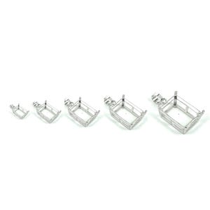 Rectangular Pendant with Rectangular Shape Mounting and Bail in Sterling Silver | MTP847-MTP851