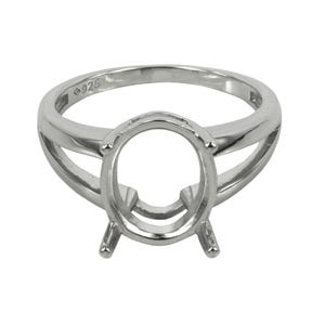 Classic basket style split-shank ring with prong setting in sterling silver - Various Sizes | MTR382 MTR563-MTR566