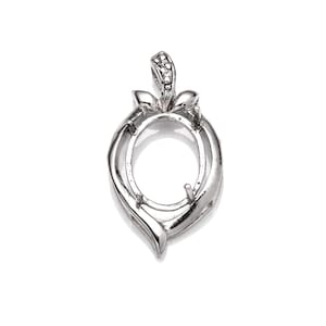 Colgante con circonitas y montura de puntas ovaladas, incluye enganche en plata de ley, 8 x 10 mm, MTP556