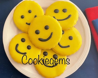 12 o 18 galletas de azúcar sonrientes