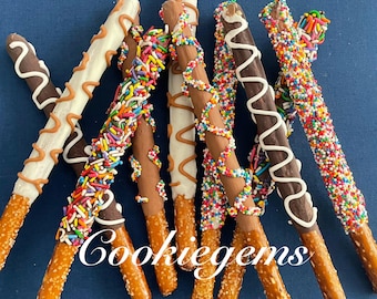 Palitos de pretzel cubiertos de chocolate