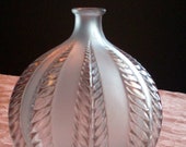 Rene Lalique France opalescent with sepia staining Malines glass vase Vintage 1924